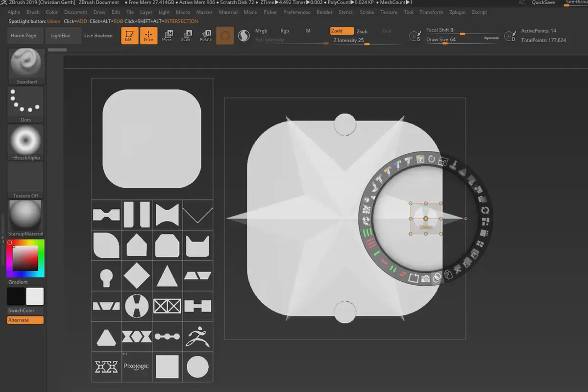 ZBrush 2019 - Instruire video pentru actualizare: 3.2 | Snapshot 3D: Aplicație