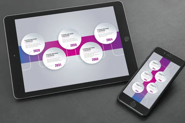 Zeitstrahl-Vorlagen: Moderne Timelines erstellen – Version 4