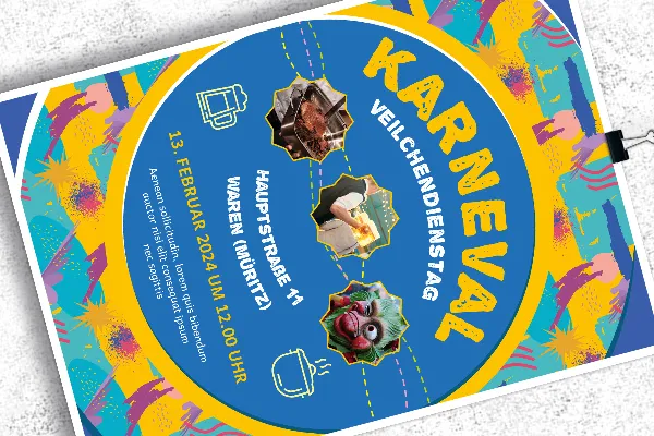 Flyer-Vorlagen für Karneval und Fasching – Version 4