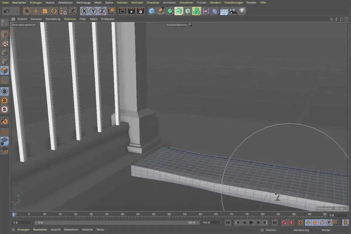 Cinema 4D-Tutorial "Underground": 1.11 Gehweg