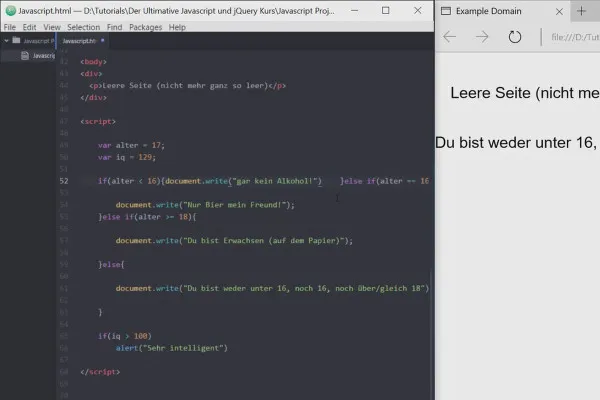 Antrenamentul ultimativ pentru JavaScript și jQuery – Condiții If și Else-If 1.5