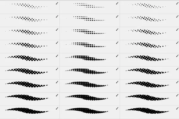 Pinsel für Halbtonraster-Effekte in Photoshop: Quadrate