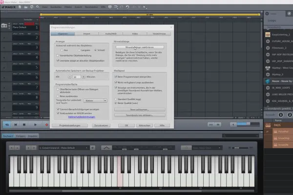 Creează muzică proprie cu Magix Music Maker: 05 | Opțiuni și setări în program (2/5)