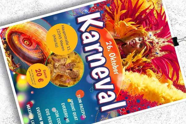 Flyer-Vorlagen für Karneval und Fasching – Version 5