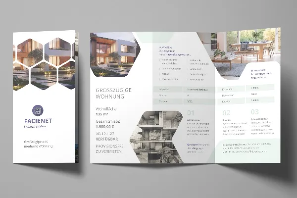 Designstarker Flyer für Immobilienfirmen und Architekturbüros