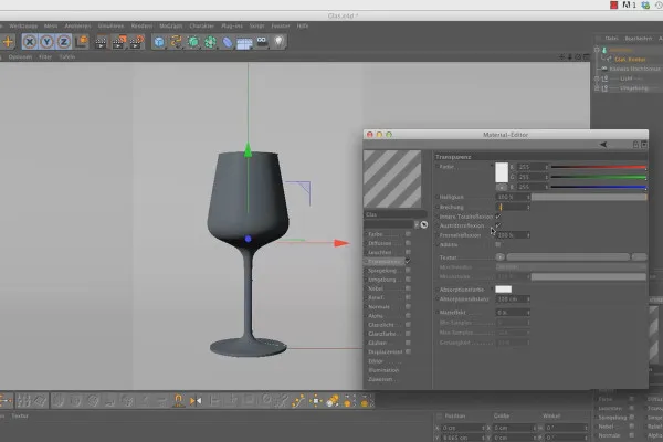 Shader und Texturen - Materialerstellung in CINEMA 4D: Glas