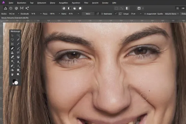 Corectare a frumuseții în Affinity Photo: 06 | Reducerea ridurilor