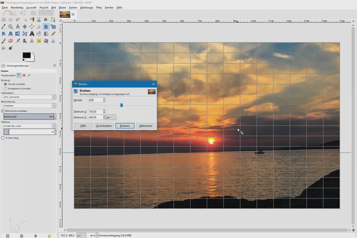 Editare foto cu GIMP: tutorial practic - 6 Corectare orizontală