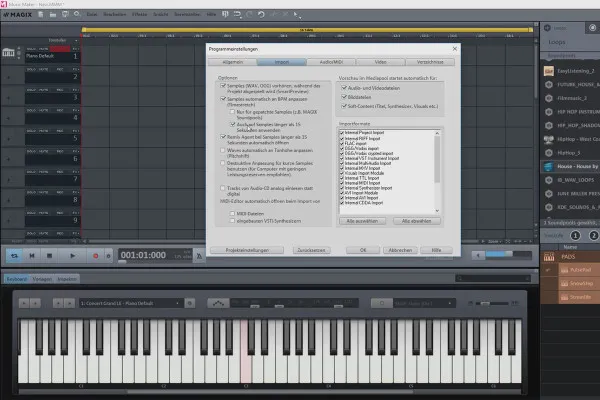 Crearea muzicii proprii cu Magix Music Maker: 06 | Opțiuni și setări în program (3/5)