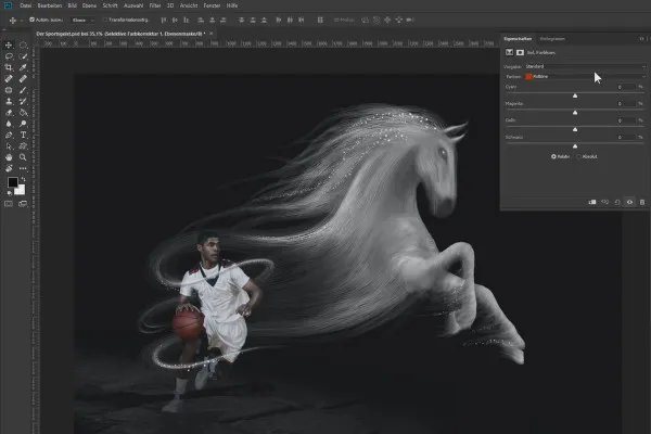 Photoshop-Composing-Tutorial: Der Sportsgeist – 6 Partikel malen und Farblook anpassen