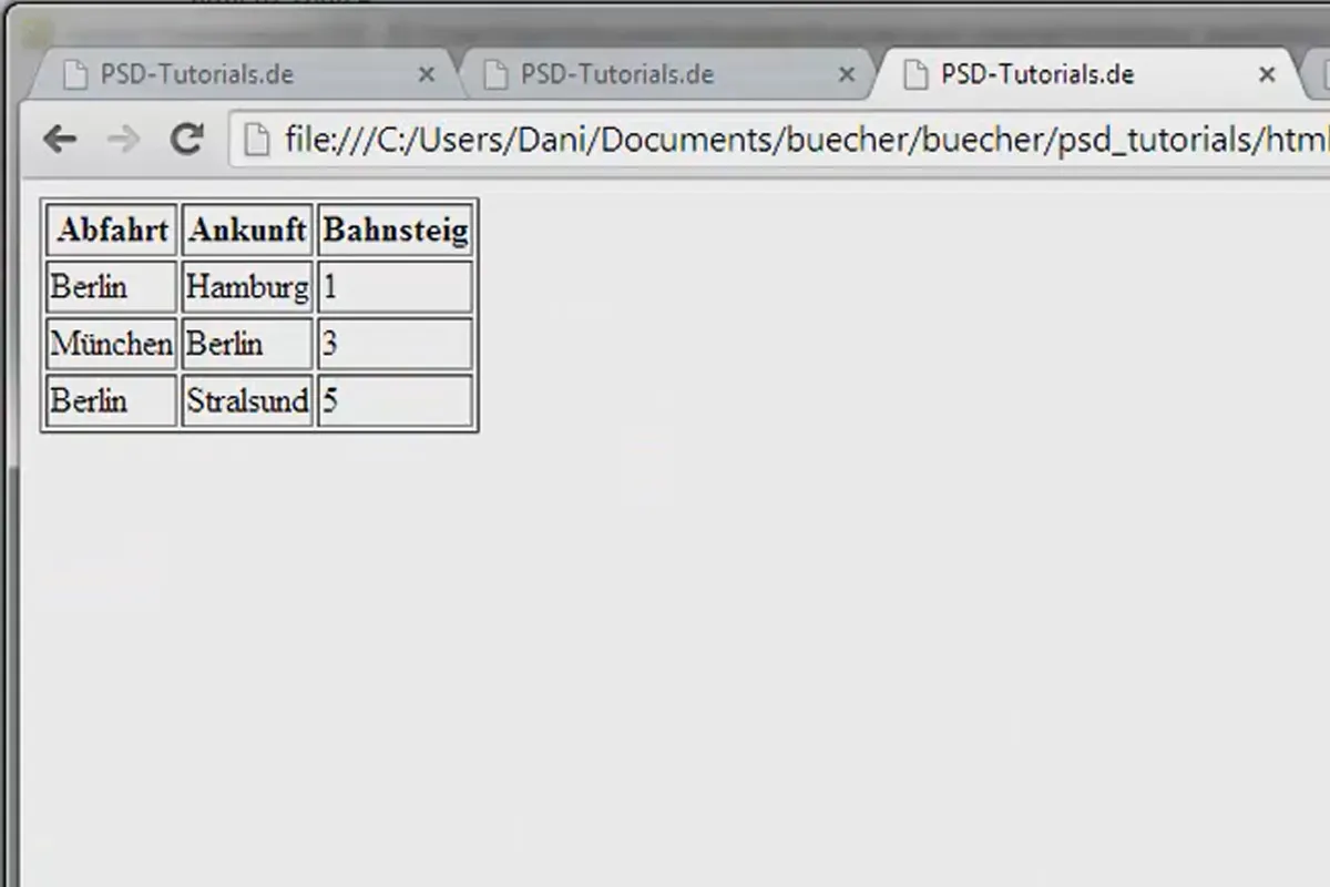 HTML & CSS für Einsteiger (Teil 07): Tabellen (01)