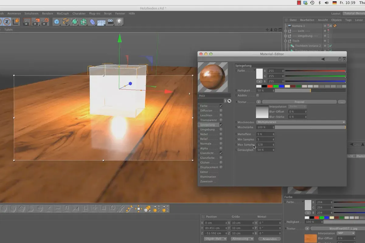 Shader und Texturen - Materialerstellung in CINEMA 4D: Holzboden