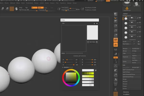 ZBrush 2019 - Instruire video pentru actualizare: 6 | ZPlugin: ZColor