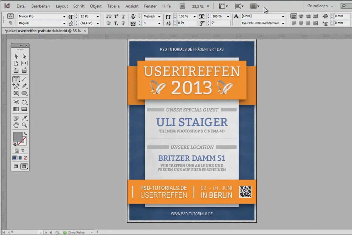 Plakat gestalten in Adobe InDesign - Teil 1: Strahleneffekt