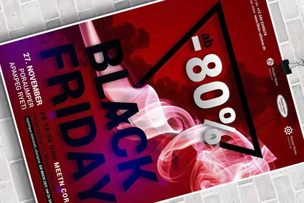 Black Friday: Design-Vorlage für Plakat und Flyer – Version 1