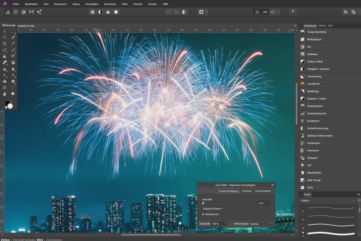 Affinity Photo – kreative Bildbearbeitung mit Overlays: 07 | Feuerwerk