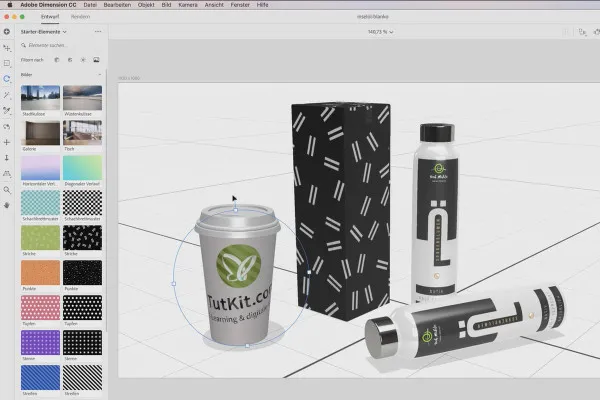 Adobe Dimension CC-Tutorial: 08 | Grafiken und Logos auf Modellen platzieren