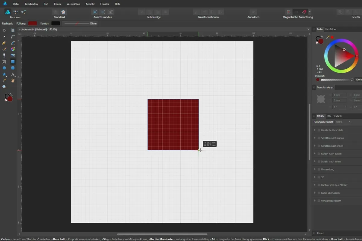 Affinity Designer-Tutorial – Grundlagen: 1.8 | Raster und Hilfslinien