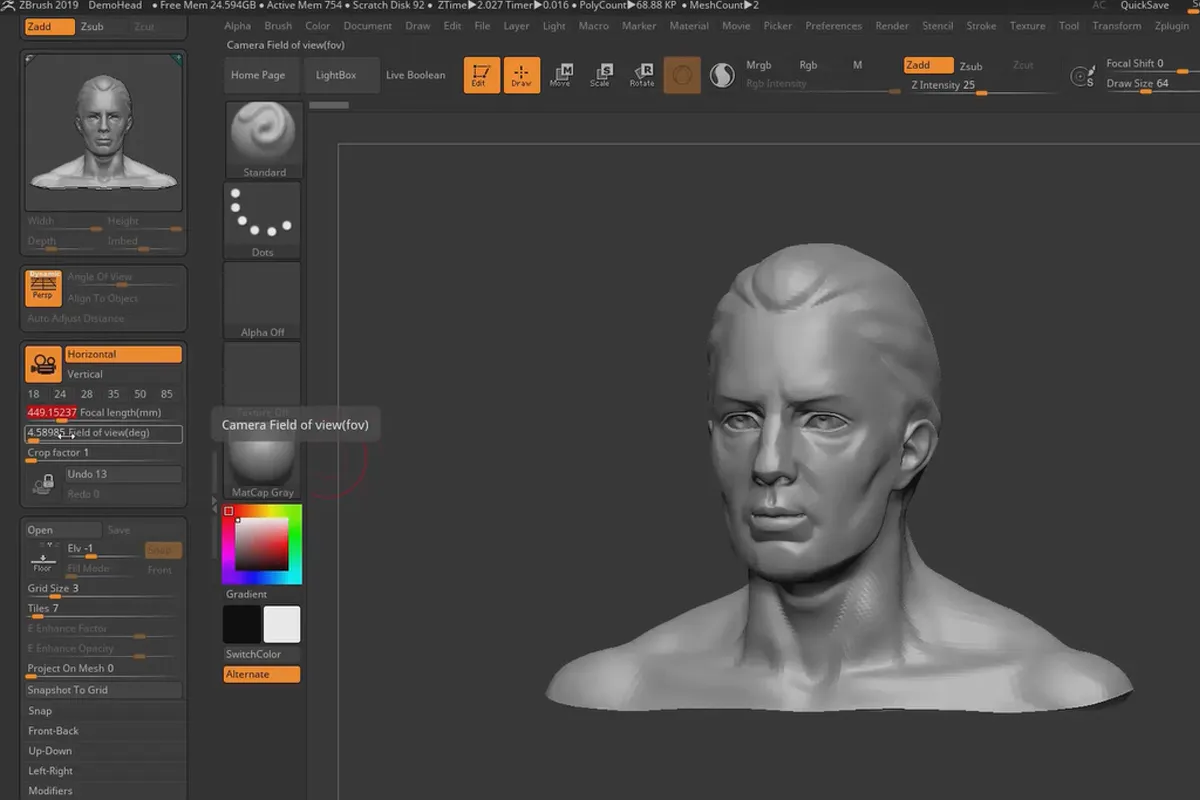 ZBrush 2019 – Instruire video pentru actualizarea: 7 | Universal Camera.