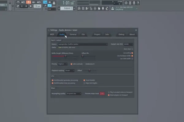 Digitale Musikproduktion mit FL Studio – 3.1 Einstellungen vor dem Start