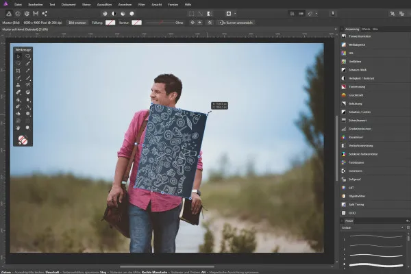 Affinity Photo – kreative Bildbearbeitung mit Overlays: 08 | Muster auf Hemd