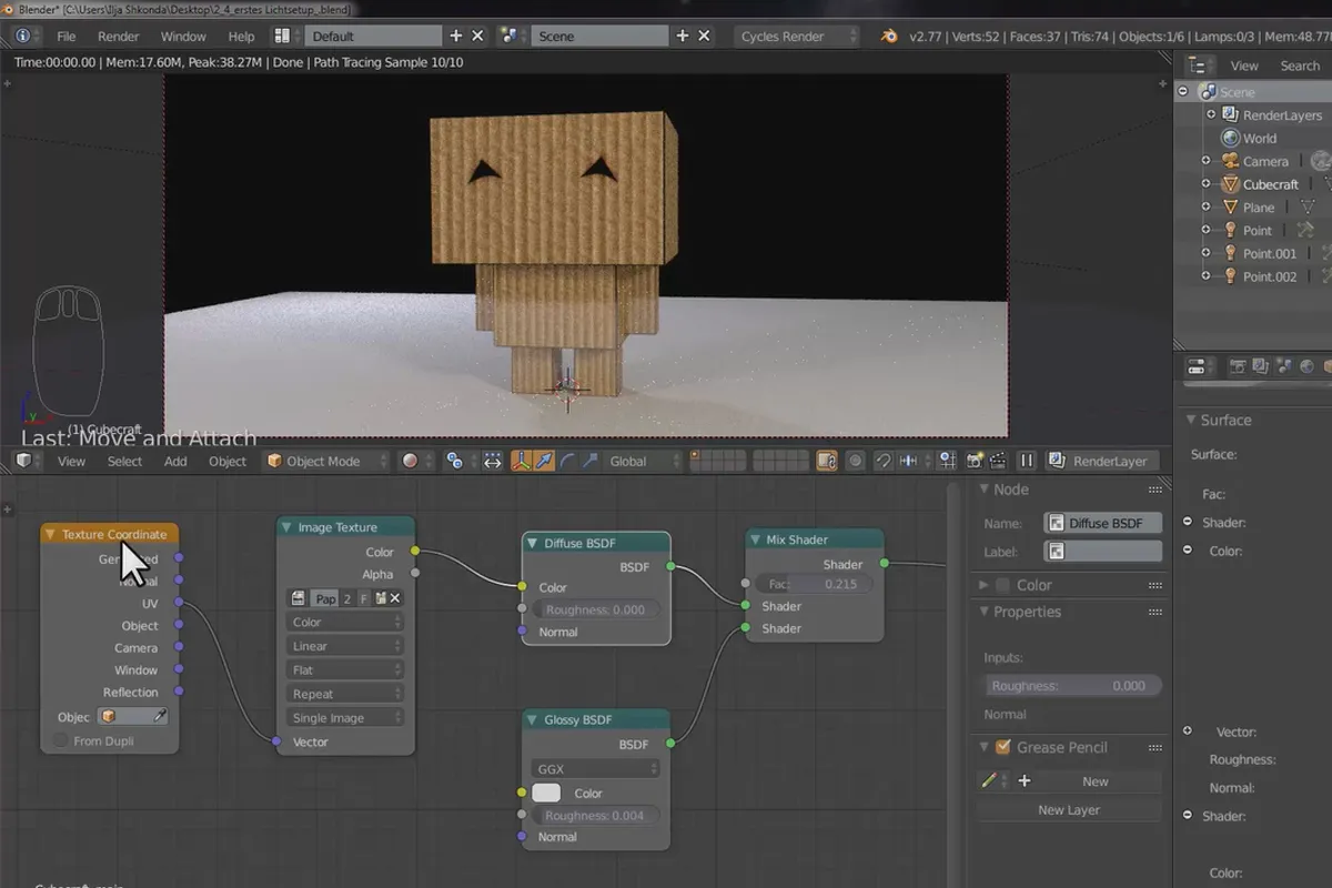 Das Praxis-Training für Blender-Einsteiger – 2.5 Cubecraft-Charakter: Material und Textur