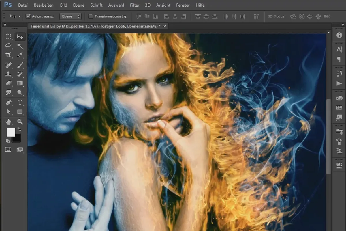 Photoshop-Composing - Feuer und Eis - Teil 09: Der eisige Look des Mannes