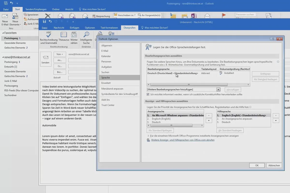Besser in Outlook: Werde zum Office-Helden – 09 E-Mail-Rechtschreibprüfung, Thesaurus, Übersetzung