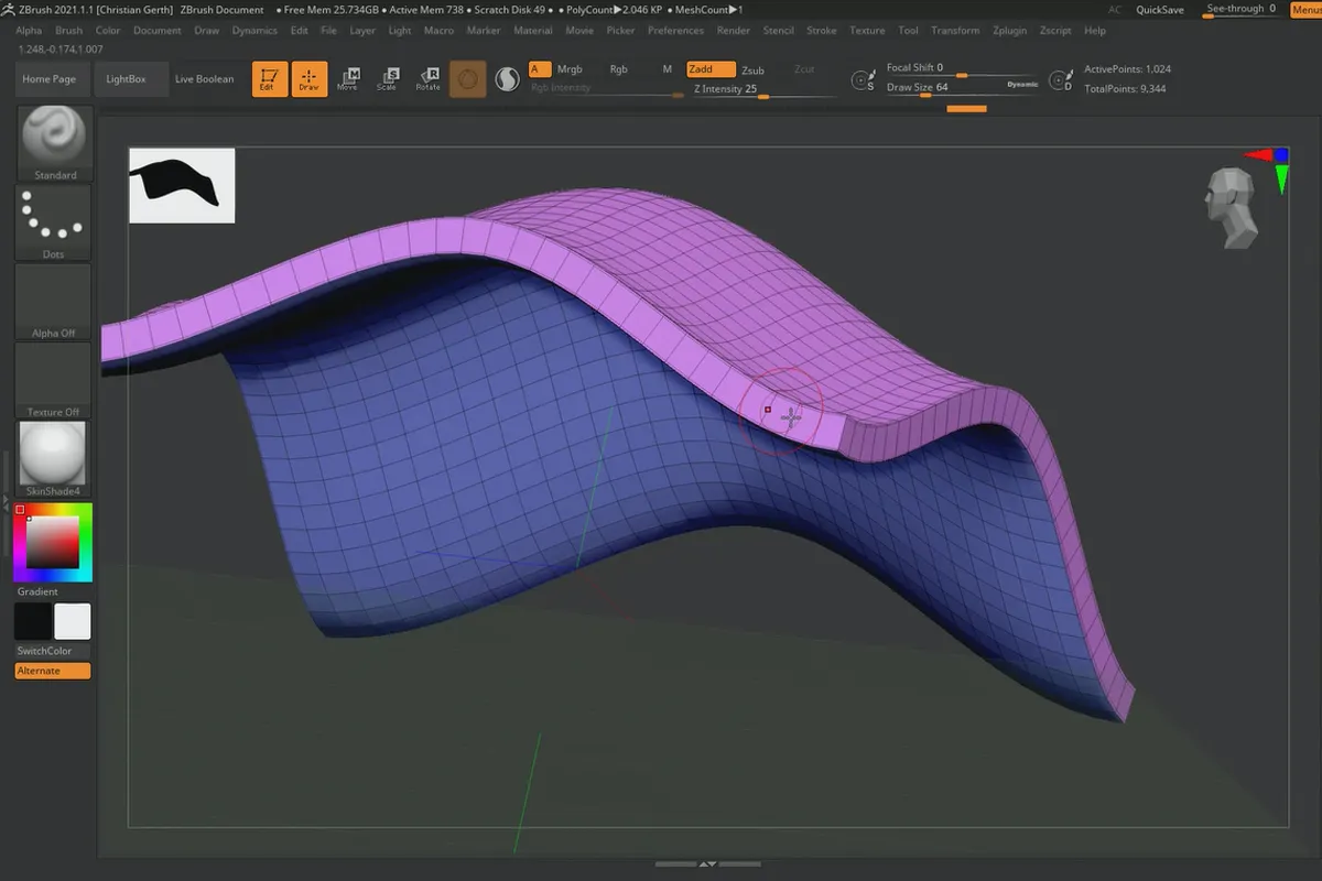 ZBrush 2021 – Video-Training zu den Updates:  9 | Dynamic Thickness