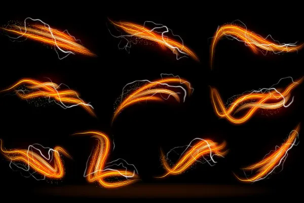 Glowing Light Trails für Photoshop und Affinity Photo – verschlungene Lichtspuren 3