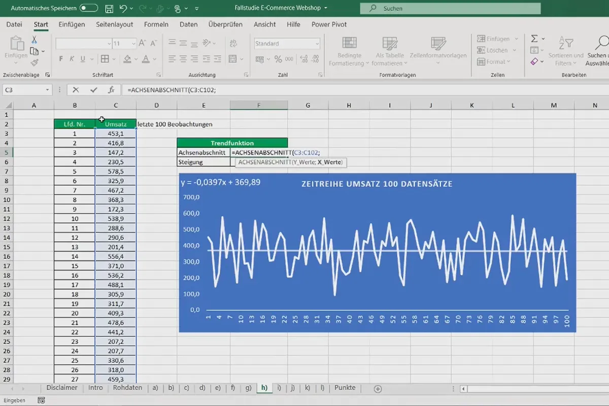 Statistik in Excel am Fallbeispiel einer Umfrage: 3.1 Zeitreihenanalyse