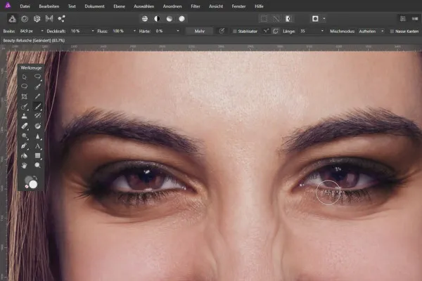 Corectare a frumuseții în Affinity Photo: 10 | Luminozitate şi întunecare