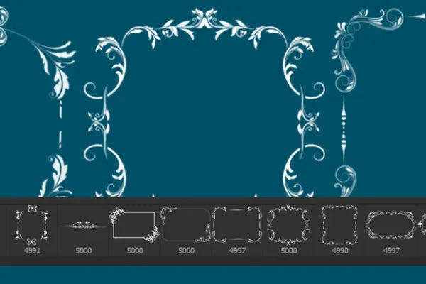 Das große Pinsel-Paket – verzierte Linien, Rahmen und Ornamente 10