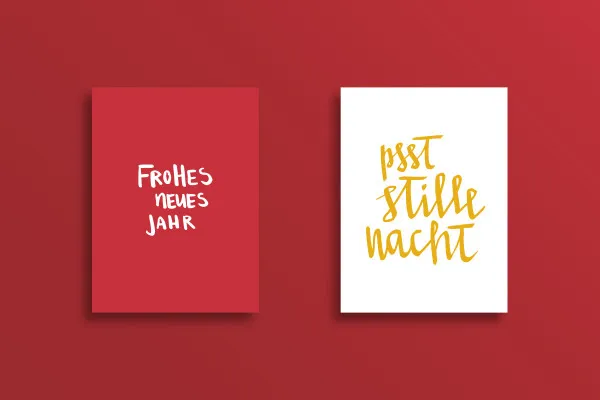 Festliche Handlettering-Vorlagen: 10 | "Frohes neues Jahr" und "Psst, stille Nacht"