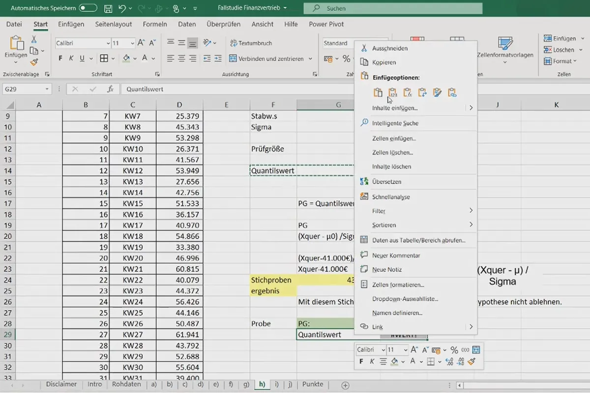 Analiza datelor cu Excel pentru afaceri și vânzări: Testul 1-SP pentru valoarea așteptată - Schimbare de rezultat.