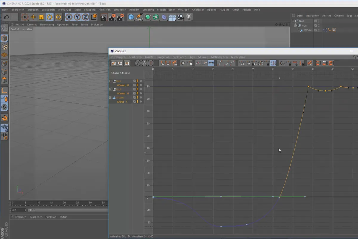 3D-Animation erstellen in Cinema 4D: 3.2 F-Kurven und Keyframes