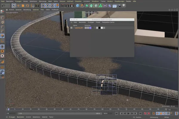 Cinema 4D-Tutorial "Underground": 2.10 Substance anwenden