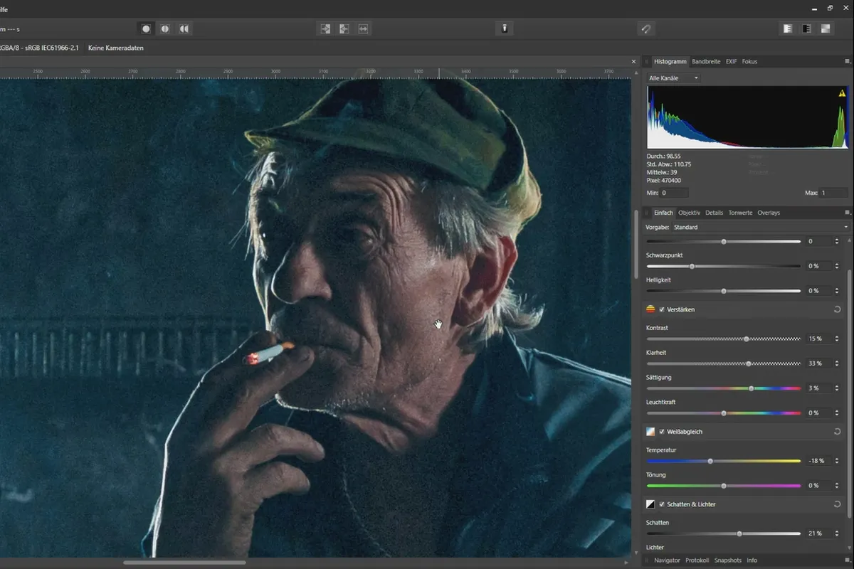 Îmbunătățirea fotografiilor în Affinity Photo: 10 | Optimizare prin intermediul Persoanei de Dezvoltare.