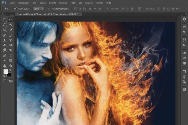 Photoshop-Composing - Feuer und Eis - Teil 11 - Der eisige Nebel und Farbanpassungen