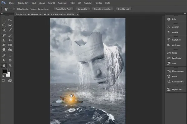 Compoziție Photoshop - Oracolul mării - Partea 11: Aspectul imaginii și luminile + umbrele