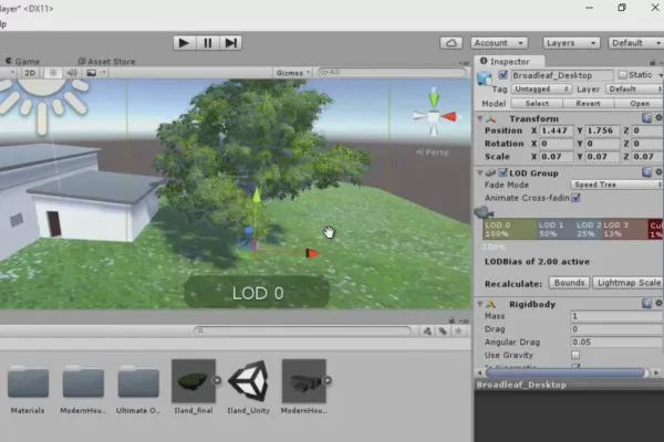 Vizualizări de arhitectură 360° cu Unity și Cinema 4D - Importarea a 11 arbori