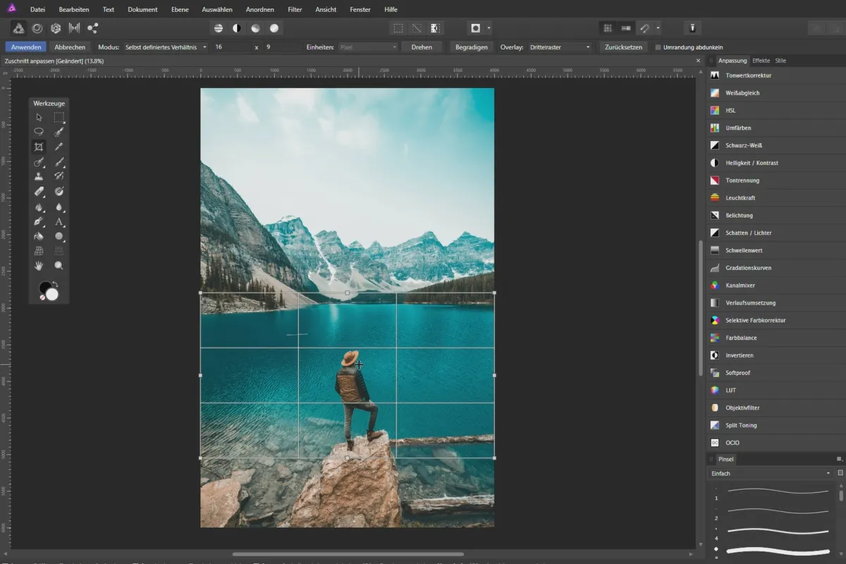 Îmbunătățirea fotografiilor în Affinity Photo: 11 | Ajustarea tăierii