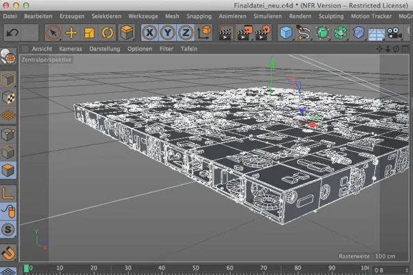 Cinema 4D meets Photoshop: I - 2.03. Szene modellieren: Zentralbasis greebeln