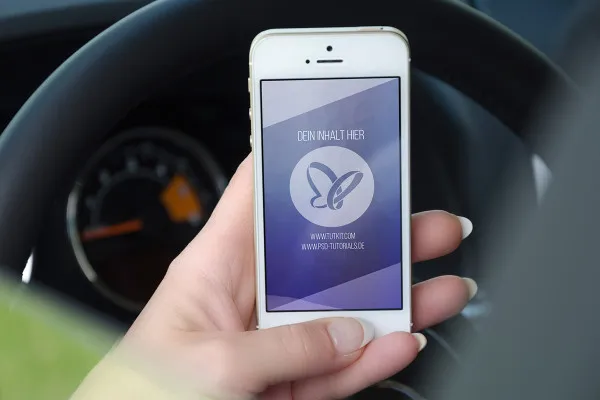 Photoshop-Mockup-Vorlage für ein Smartphone – Version 10