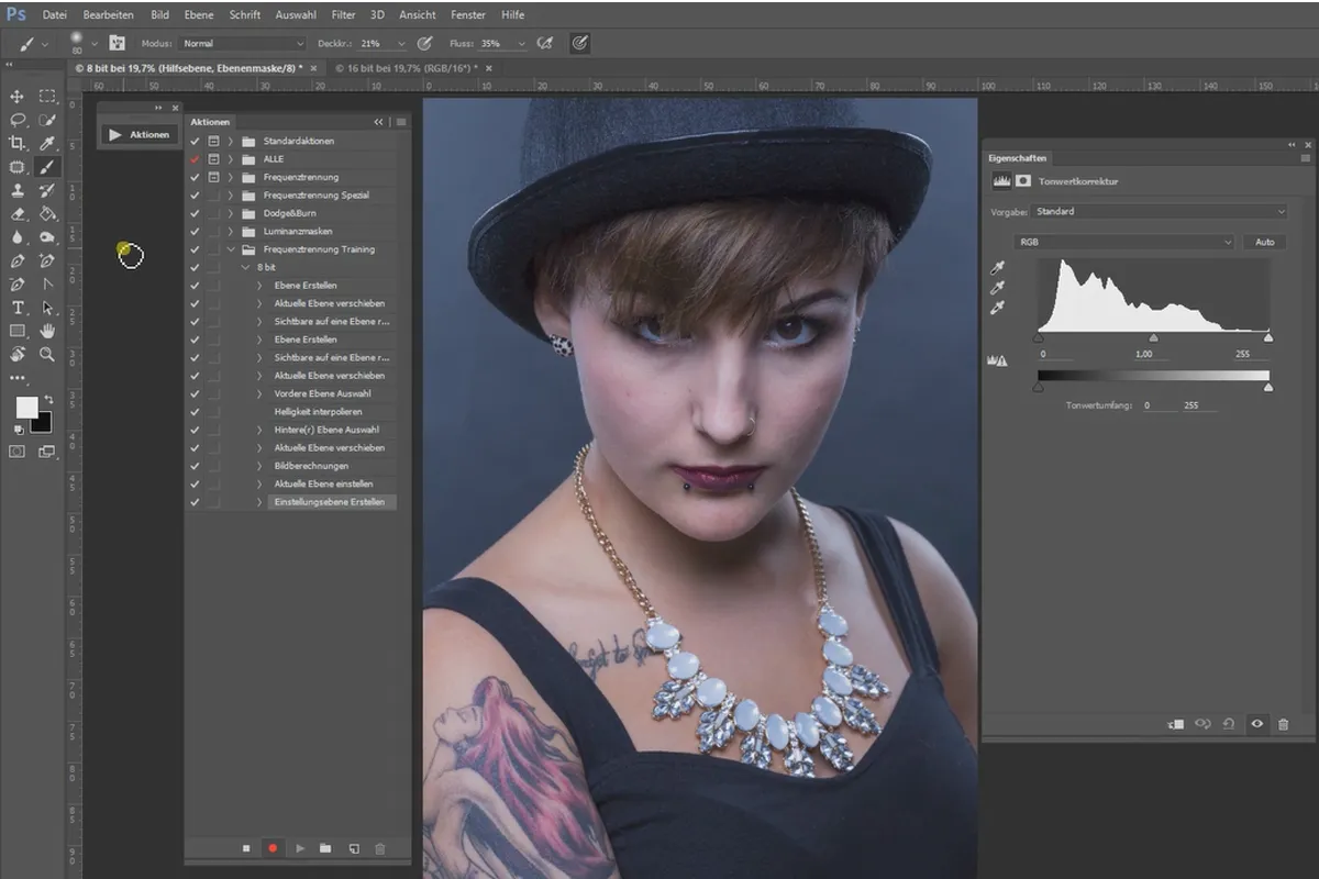 Frequenztrennung in Photoshop – 11 Aufnahme 8 Bit