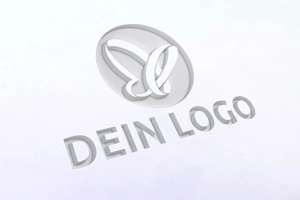 Photoshop-Mockup-Vorlage für Logos: Vertiefung in edler Oberfläche