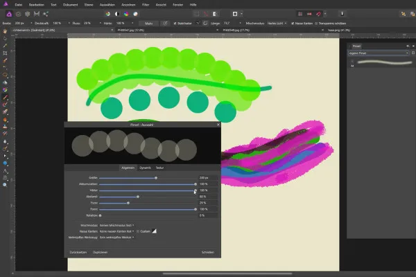 Affinity Photo – Pinsel anwenden: 11.2 | Erweiterte Einstellungen