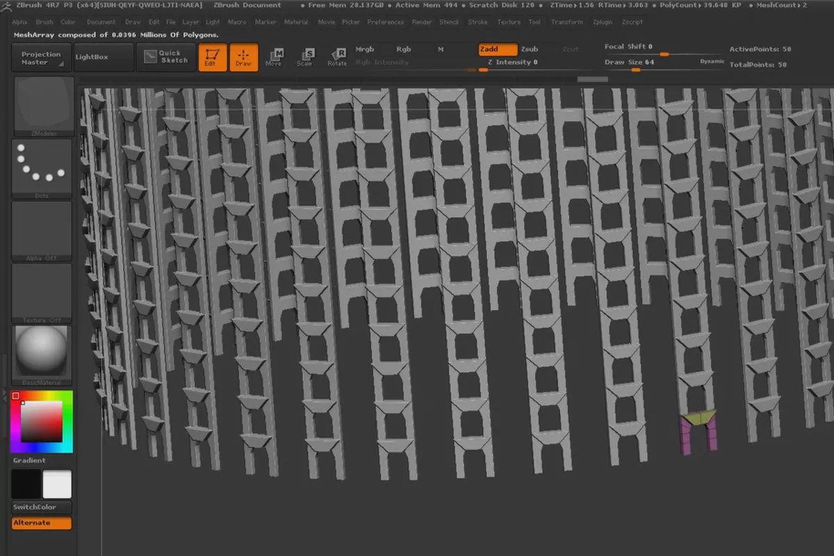 ZBrush pentru începători: 3.6 ArrayMesh