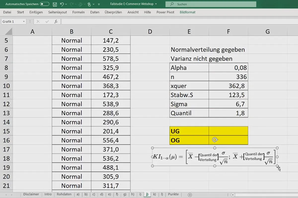 Statistik in Excel am Fallbeispiel einer Umfrage: 3.3 2-seitiges Konfidenzintervall