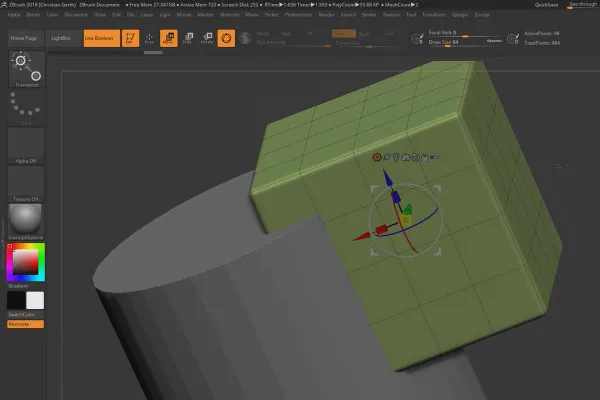 ZBrush 2018 und 4R8 – Video-Training zu den Updates: 7.2 Live Boolean: Anwendungen